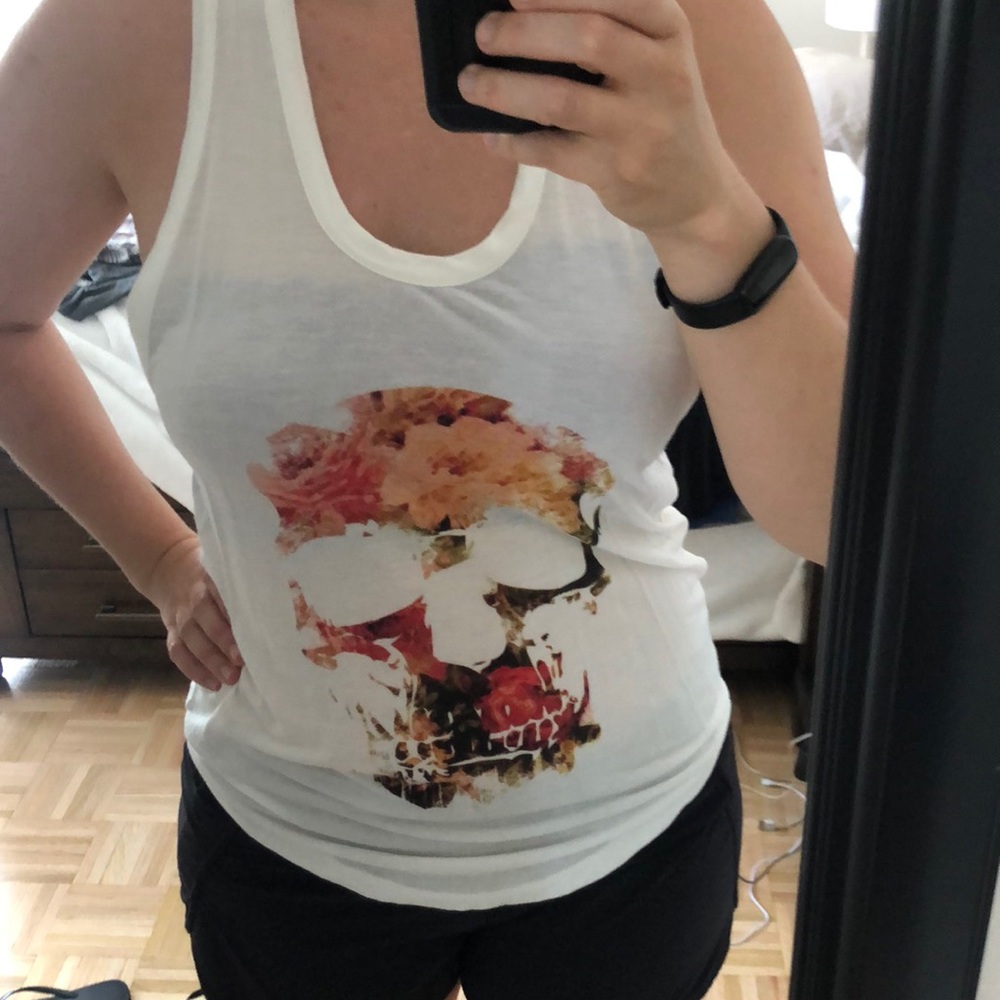 Haute hippie tank white with skull